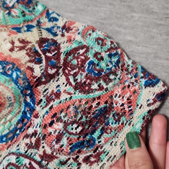 Y2K Xhilaration Paisley Print Lacey Sleeveless Summer Mini Tank Dress - Picture 10 of 14